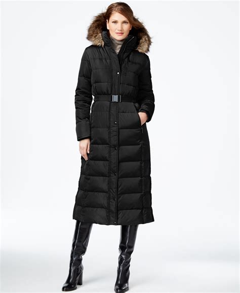 michael kors long black coat womens|michael kors padded coat women's.